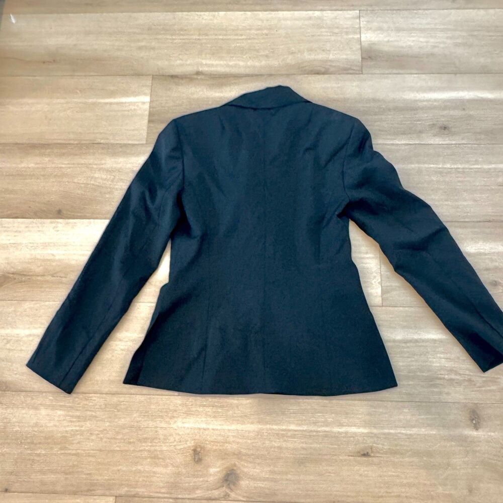 Vintage ESCADA Black Virgin Wool Two Button Blazer Jacket - Women's 36 - Picture 5 of 8